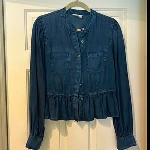 FRAME, denim shirt with peplum